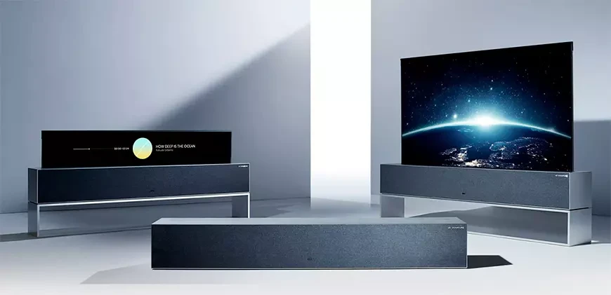 Телевизор со сворачивающимся в рулон экраном LG OLED R1