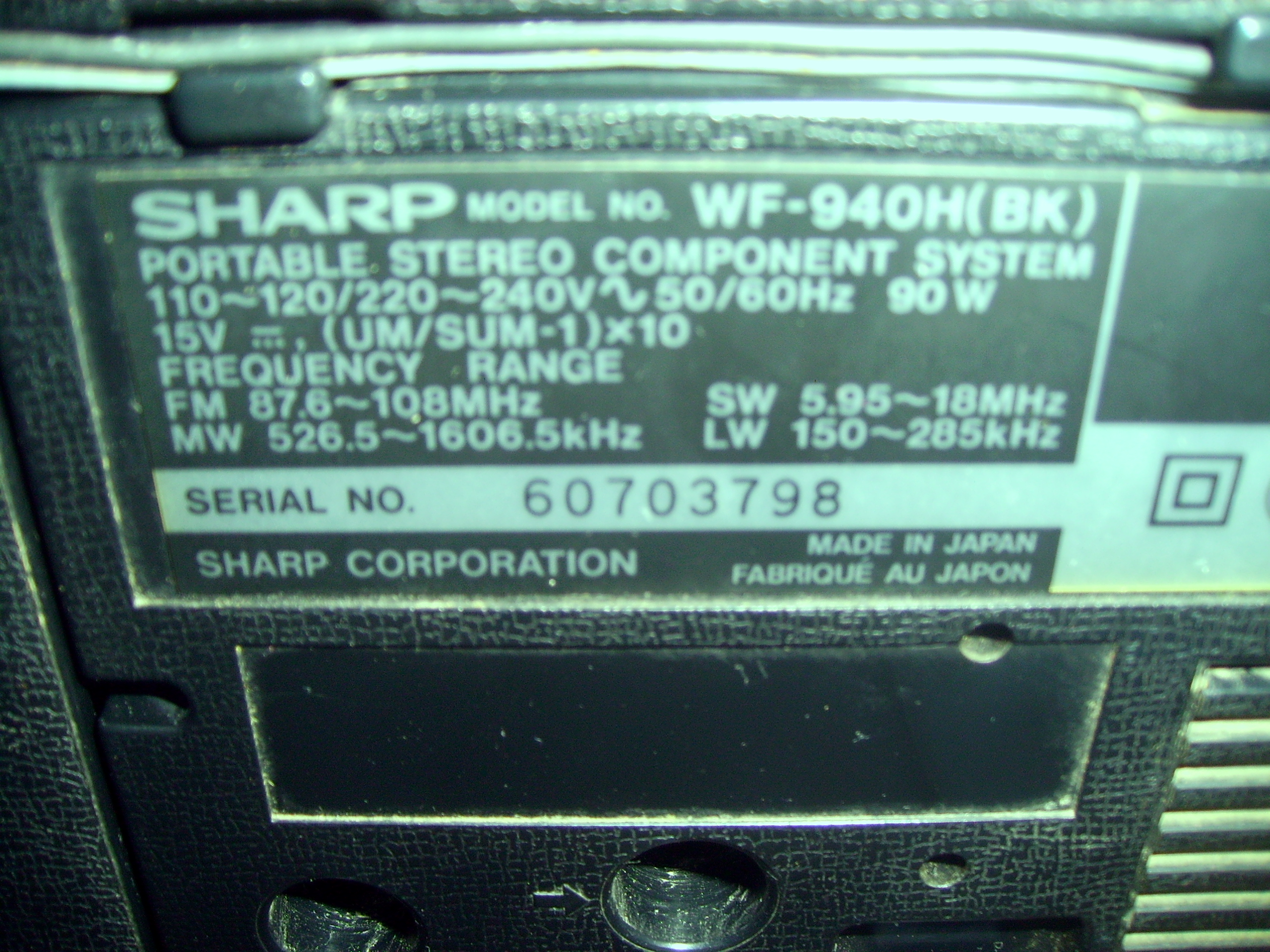 Sharp wf 980w схема