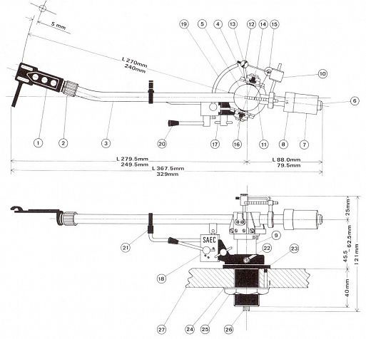 Тонарм SAEC WE-308